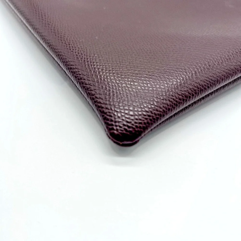Coach Storypouch Pebbled Leather Zip Clutch Pouch Dark Burgundy Pink Creed Logo‎